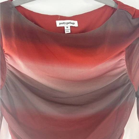 Pretty Garbage Mini Ruched Red Black Dress - Picture 2 of 8